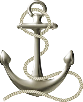 Nautical Maritime Anchor with Twisted Rope Clipart - Vintage Seafaring Symbol