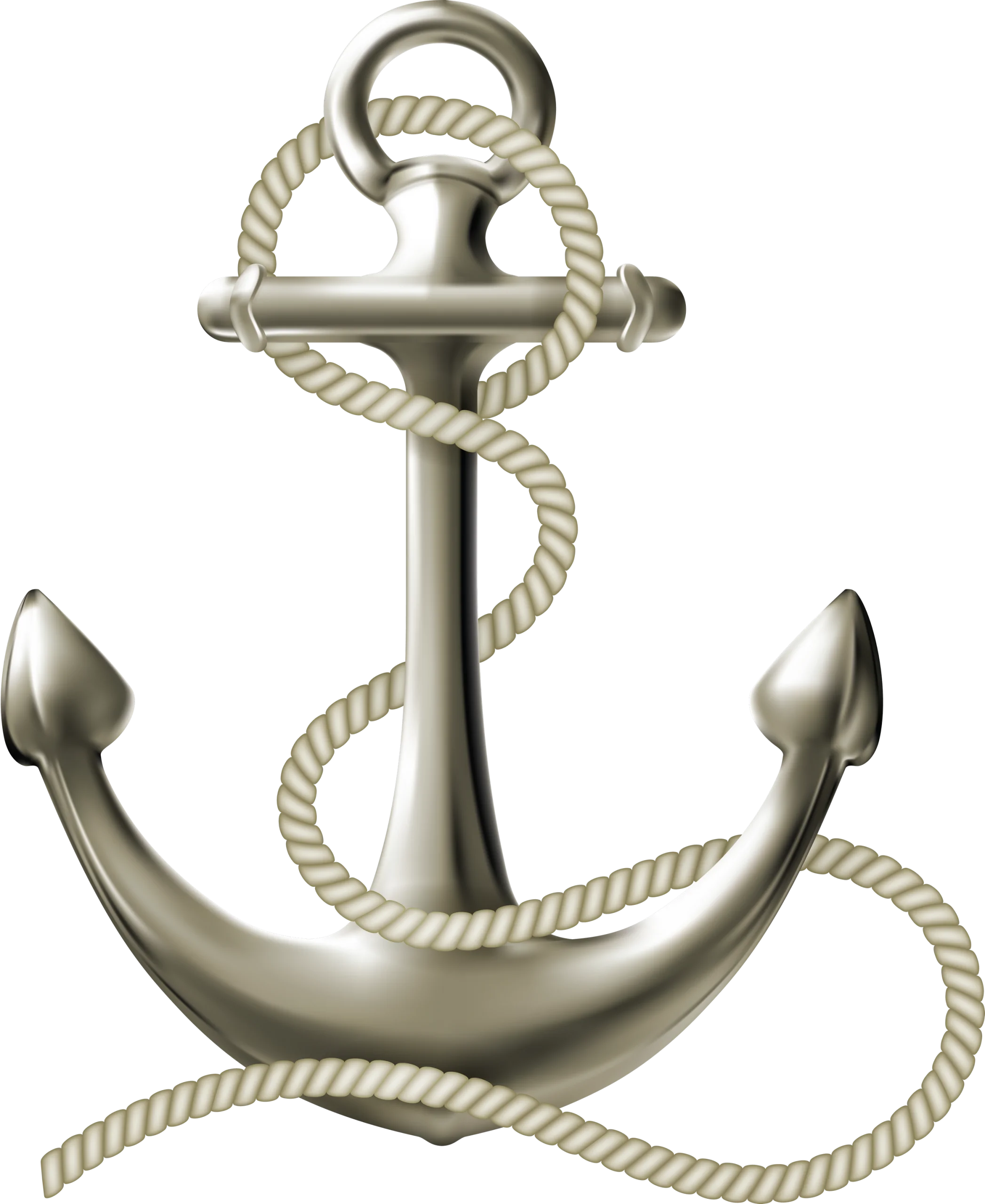 Nautical Maritime Anchor with Twisted Rope Clipart - Vintage Seafaring Symbol