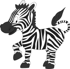 Playful Black and White Zebra Clipart Design for Kids and Graphic Projects