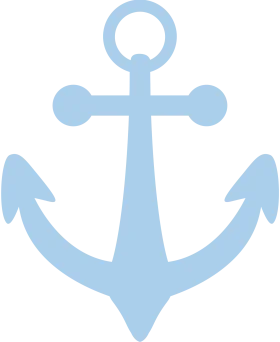 Serene Blue Nautical Anchor Clipart with Smooth Maritime Design