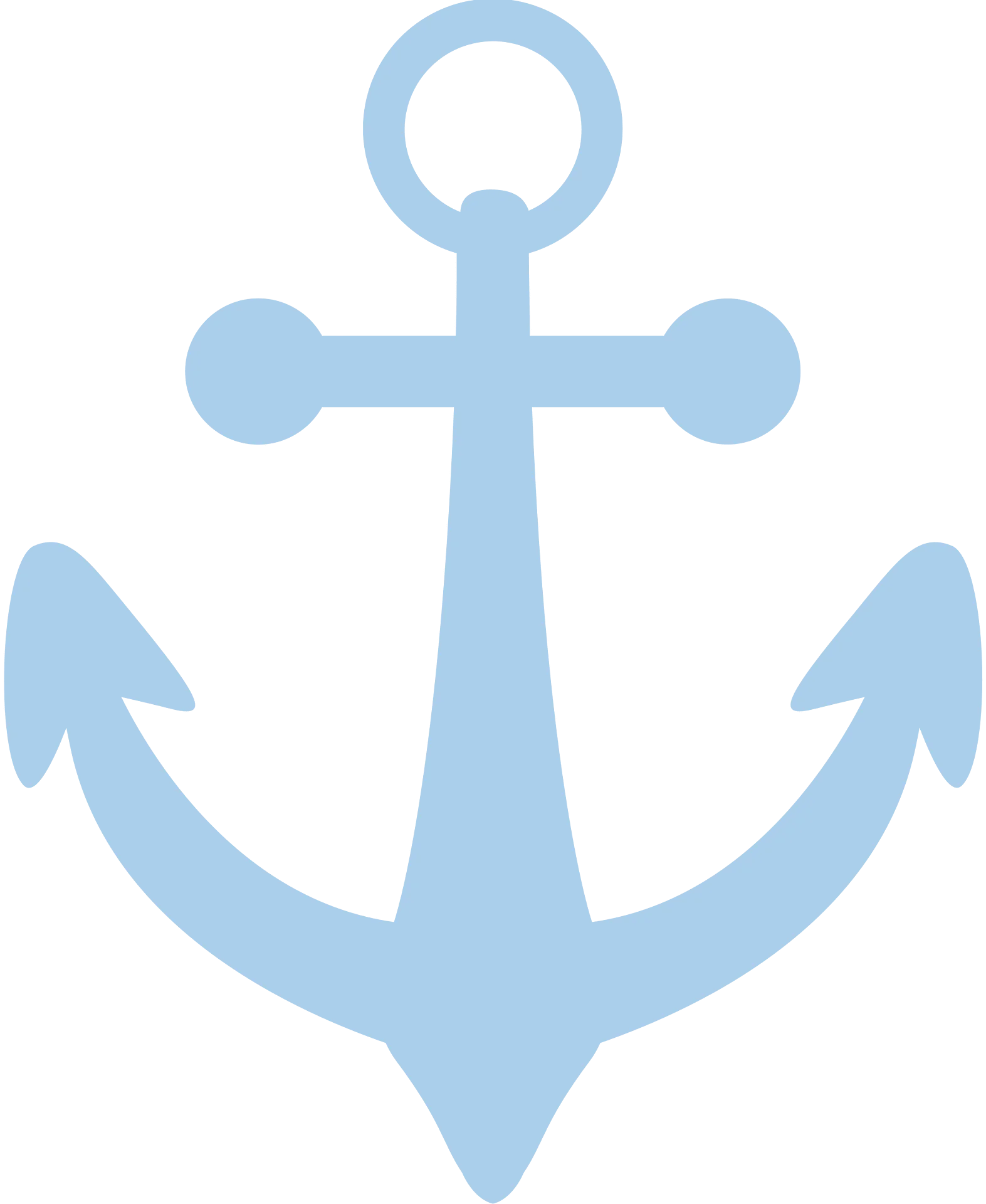 Serene Blue Nautical Anchor Clipart with Smooth Maritime Design
