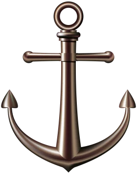 Vintage Maritime Bronze Nautical Anchor Clipart Design Element