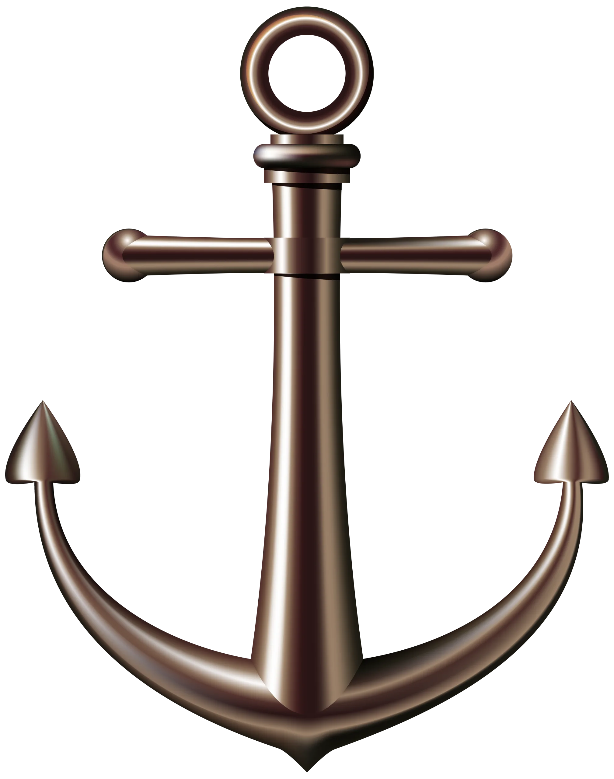 Vintage Maritime Bronze Nautical Anchor Clipart Design Element