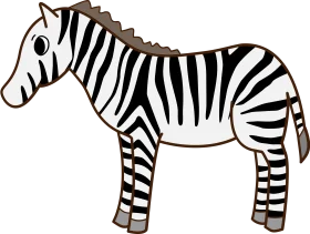 Whimsical Black and White Striped Zebra Clipart Illustration for Kids