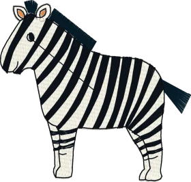Whimsical Black and White Striped Zebra Clipart Illustration for Kids