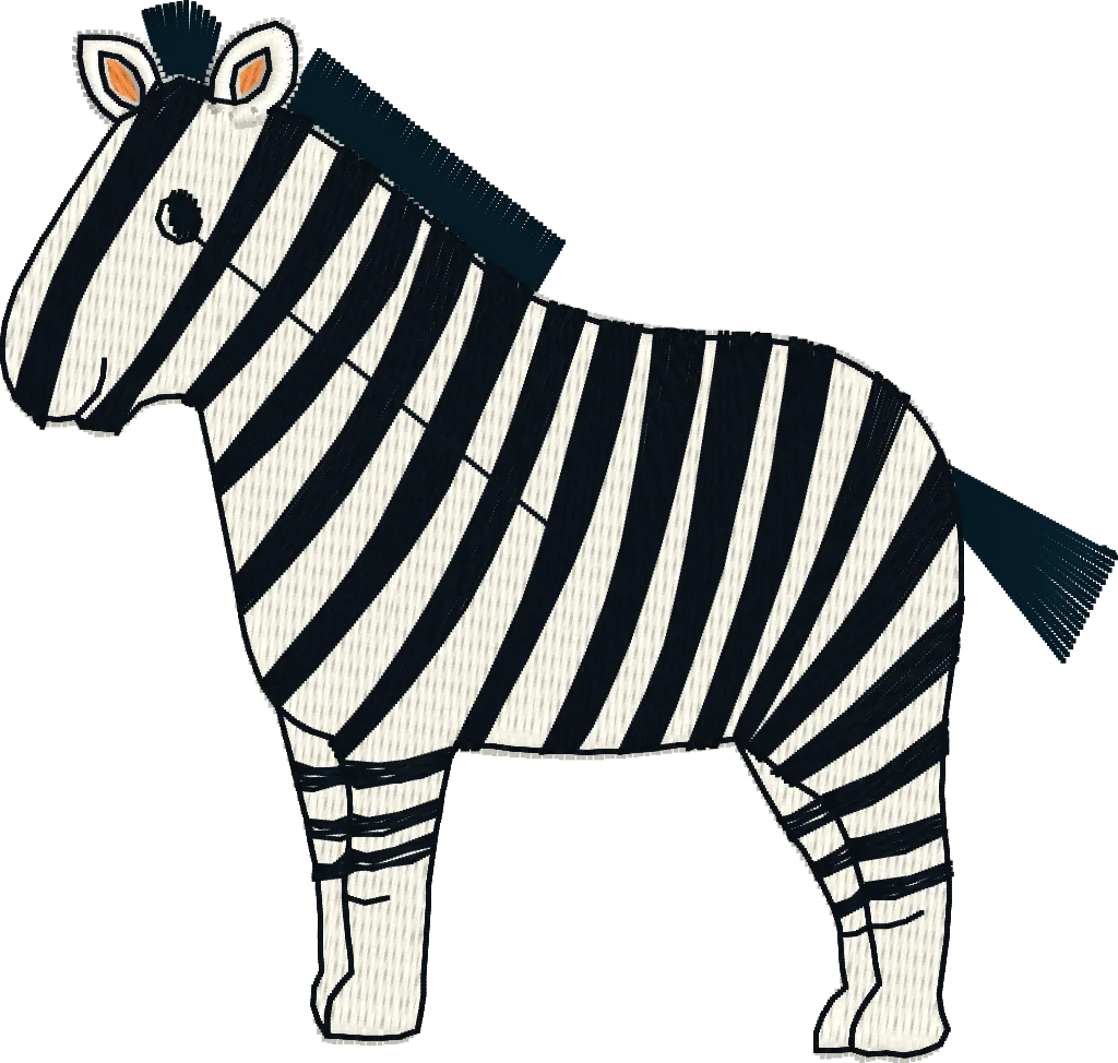 Whimsical Black and White Striped Zebra Clipart Illustration for Kids