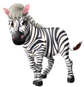 Whimsical Cartoon Zebra Clipart with Playful Expression and Striped Coat