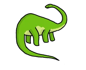 Adorable Green Brachiosaurus Dinosaur Cartoon Clipart Illustration for Kids