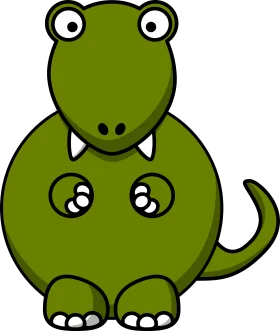 Adorable Green Cartoon Dinosaur Clipart with Cute Rounded Design
