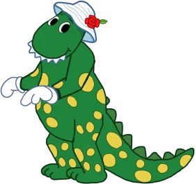 Adorable Green Dinosaur with Sailor Hat Playful Children's Cartoon Clipart Design