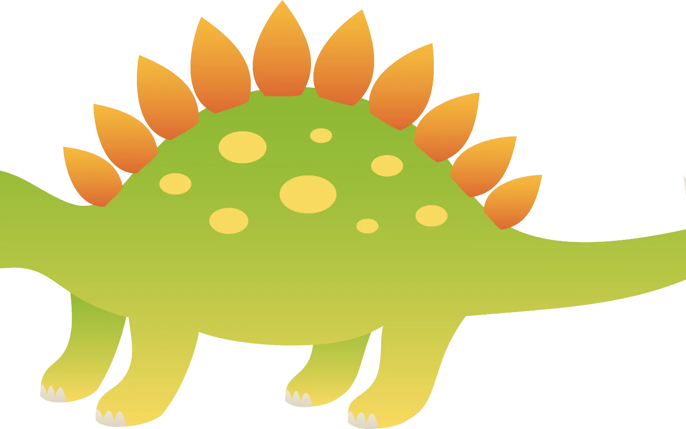 Adorable Green Stegosaurus Dinosaur Cartoon Clipart for Kids Adventure