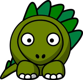Adorable Green Stegosaurus Dinosaur Cartoon Clipart for Kids Design