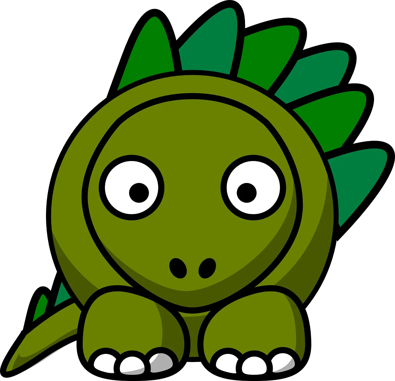 Adorable Green Stegosaurus Dinosaur Cartoon Clipart for Kids Design