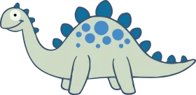 Adorable Stegosaurus Prehistoric Creature Cartoon Clipart Design for Kids