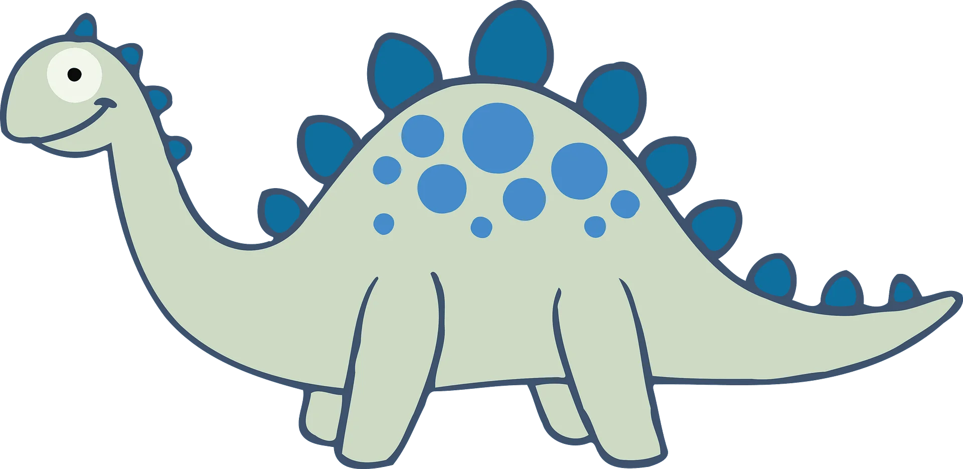 Adorable Stegosaurus Prehistoric Creature Cartoon Clipart Design for Kids