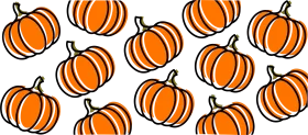 Autumn Harvest Celebration: Whimsical Orange Pumpkins Clipart Design