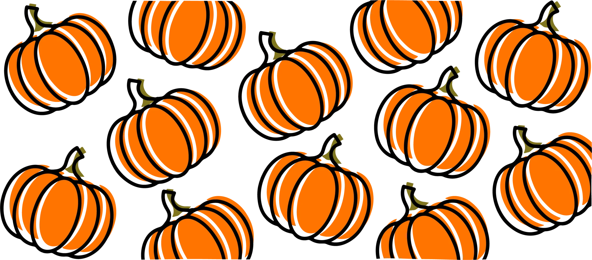 Autumn Harvest Celebration: Whimsical Orange Pumpkins Clipart Design