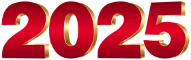 Bold and Gleaming 2025 New Year Celebration Metallic Clipart Design