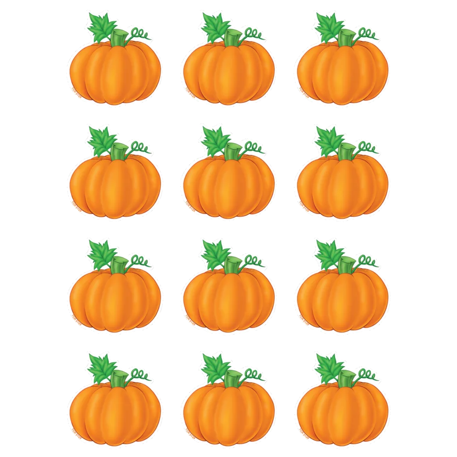 Charming Autumn Harvest Pumpkins Clipart Collection with Rustic Green Stems