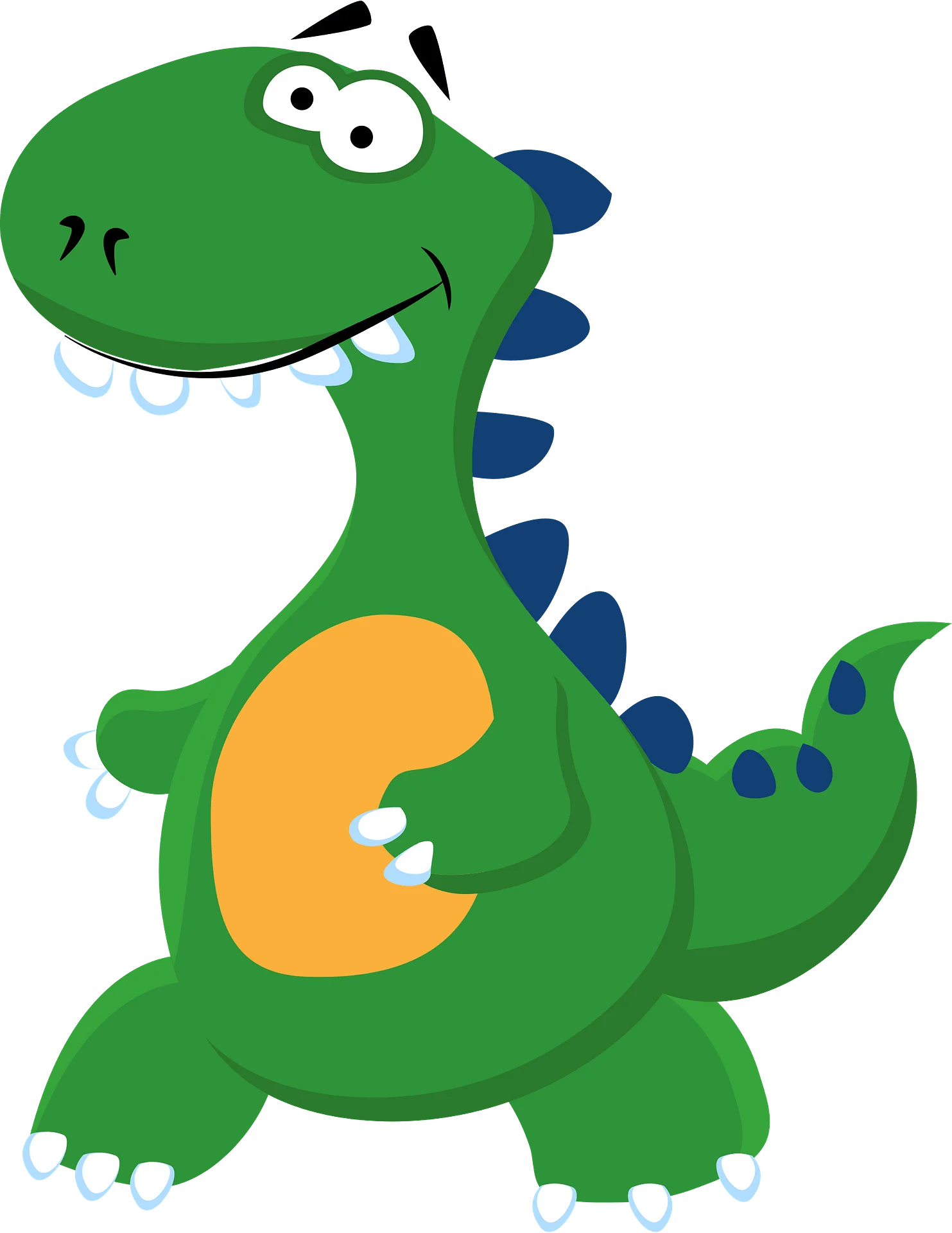 Cheerful Green Cartoon Dinosaur Clipart: A Playful Prehistoric Companion