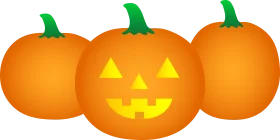 Cheerful Halloween Jack-o'-Lantern Pumpkins Festive Seasonal Clipart Collection