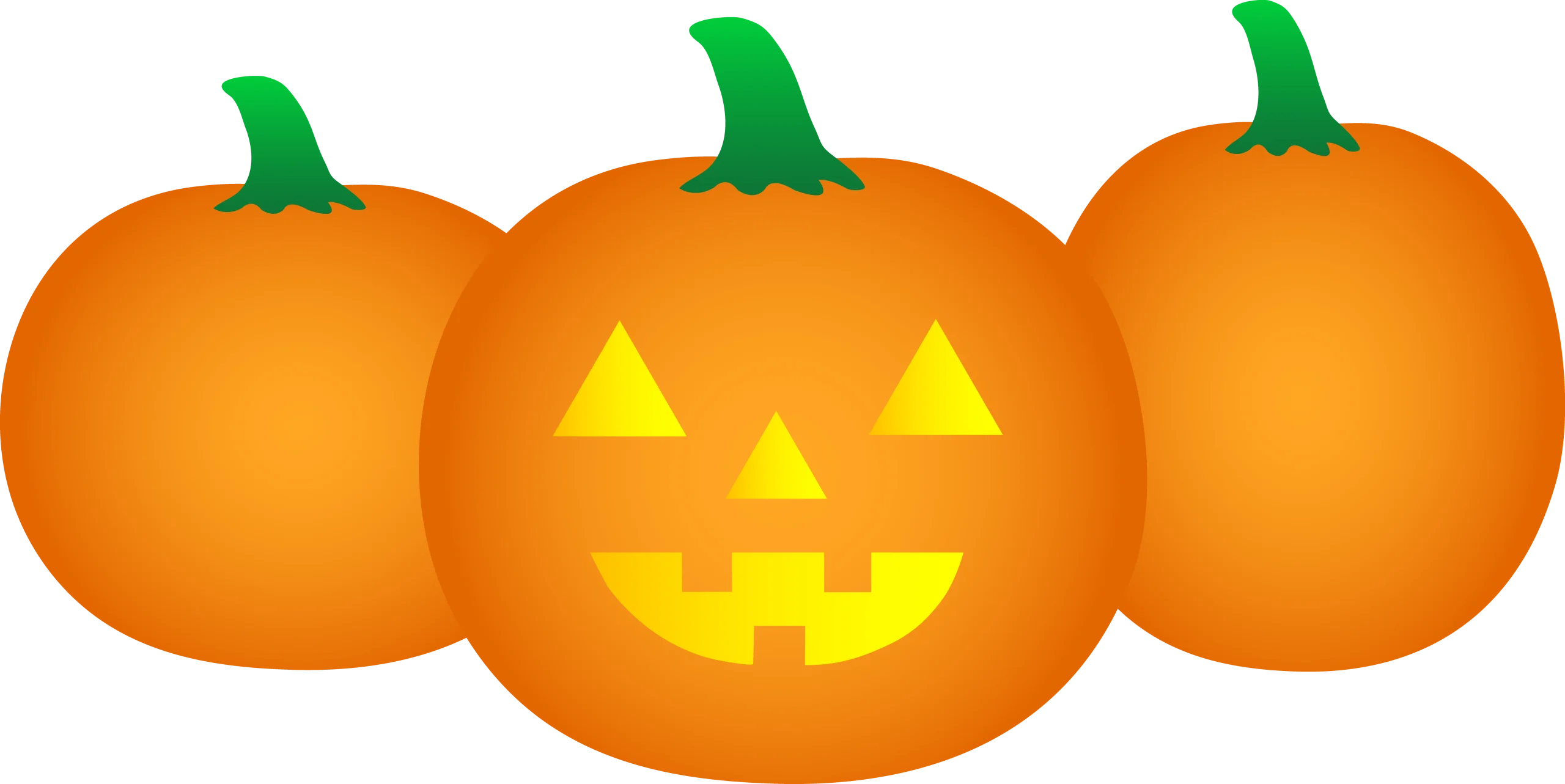 Cheerful Halloween Jack-o'-Lantern Pumpkins Festive Seasonal Clipart Collection