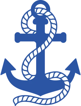 Classic Blue Nautical Anchor Clipart with Elegant Twisted Rope Design