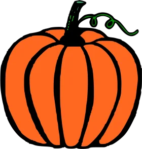 Classic Orange Autumn Harvest Pumpkin Clipart: Seasonal Illustration Design