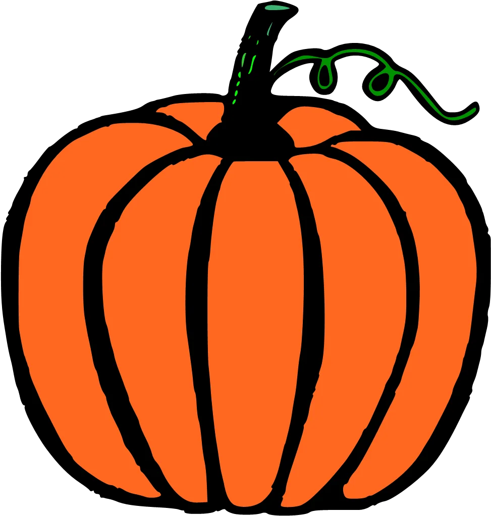 Classic Orange Autumn Harvest Pumpkin Clipart: Seasonal Illustration Design
