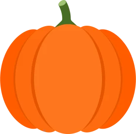 Classic Orange Autumn Harvest Pumpkin Seasonal Clipart Design Element