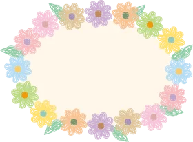 Delicate Pastel Daisy Chain Border Clipart with Soft Watercolor Floral Design
