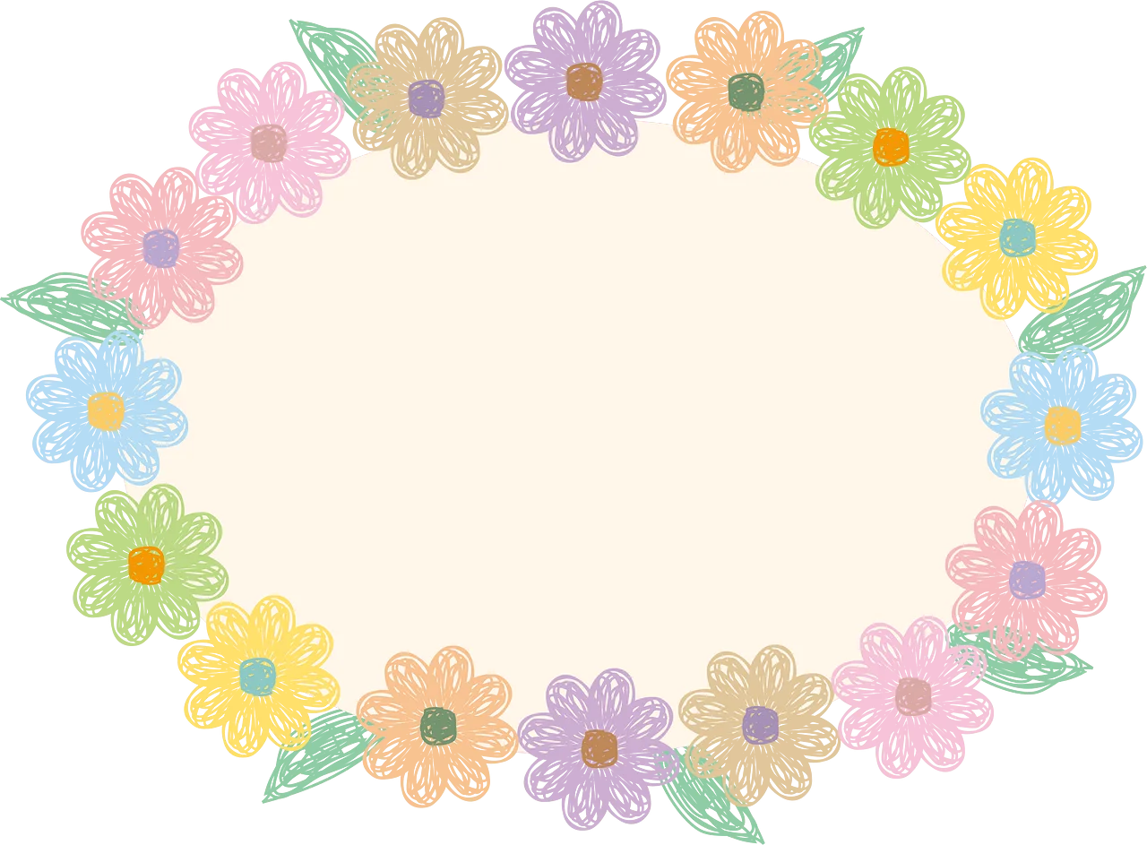 Delicate Pastel Daisy Chain Border Clipart with Soft Watercolor Floral Design