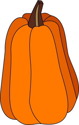 Elegant Autumn Harvest Tall Orange Pumpkin Seasonal Clipart Design