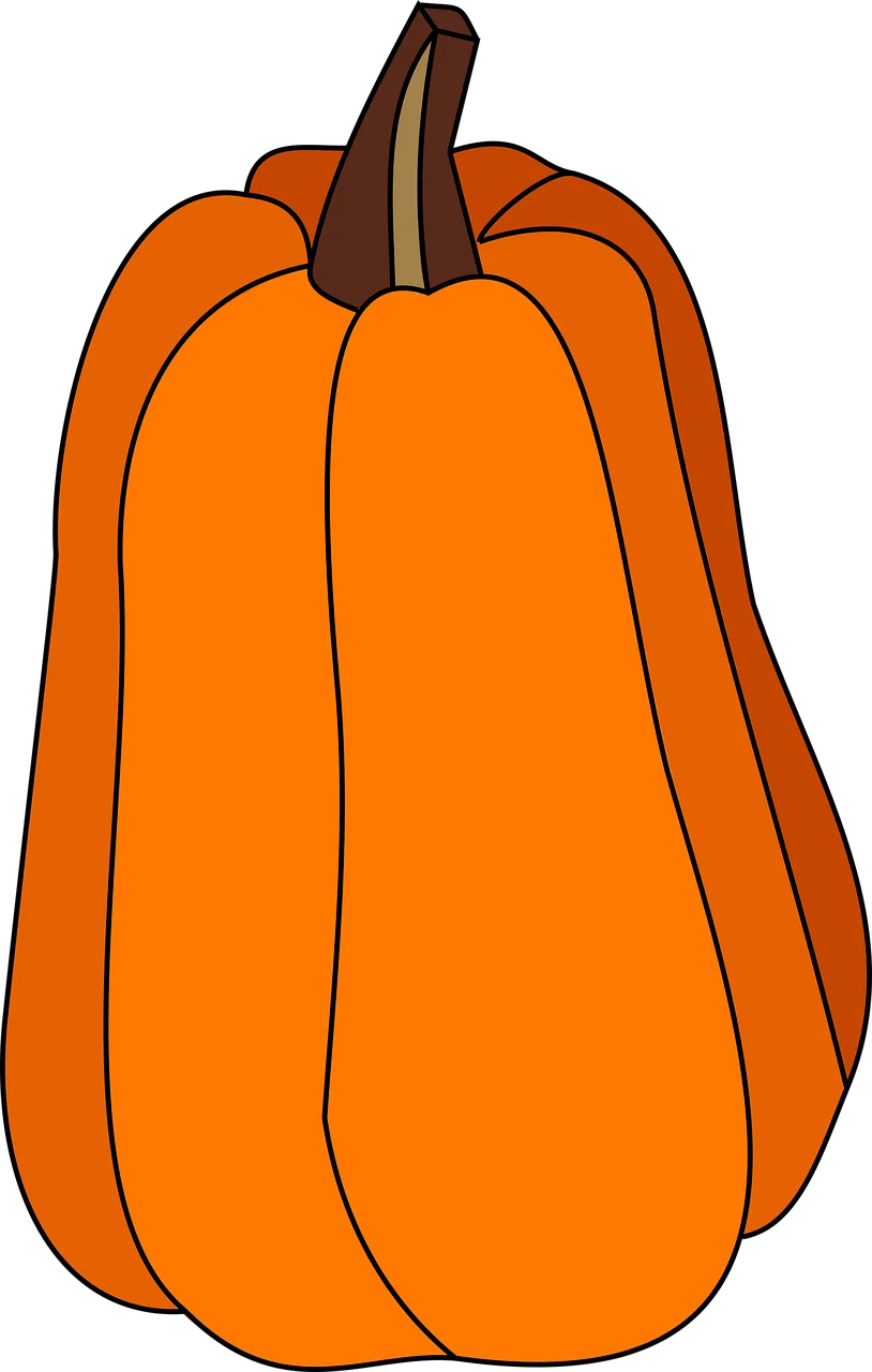 Elegant Autumn Harvest Tall Orange Pumpkin Seasonal Clipart Design