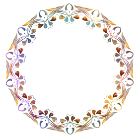 Elegant Floral Wreath Clipart with Graceful Swirling Ornamental Botanical Design