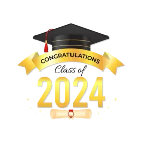 Elegant Graduation Celebration Clipart Design for Class of 2024 Academic Achievement