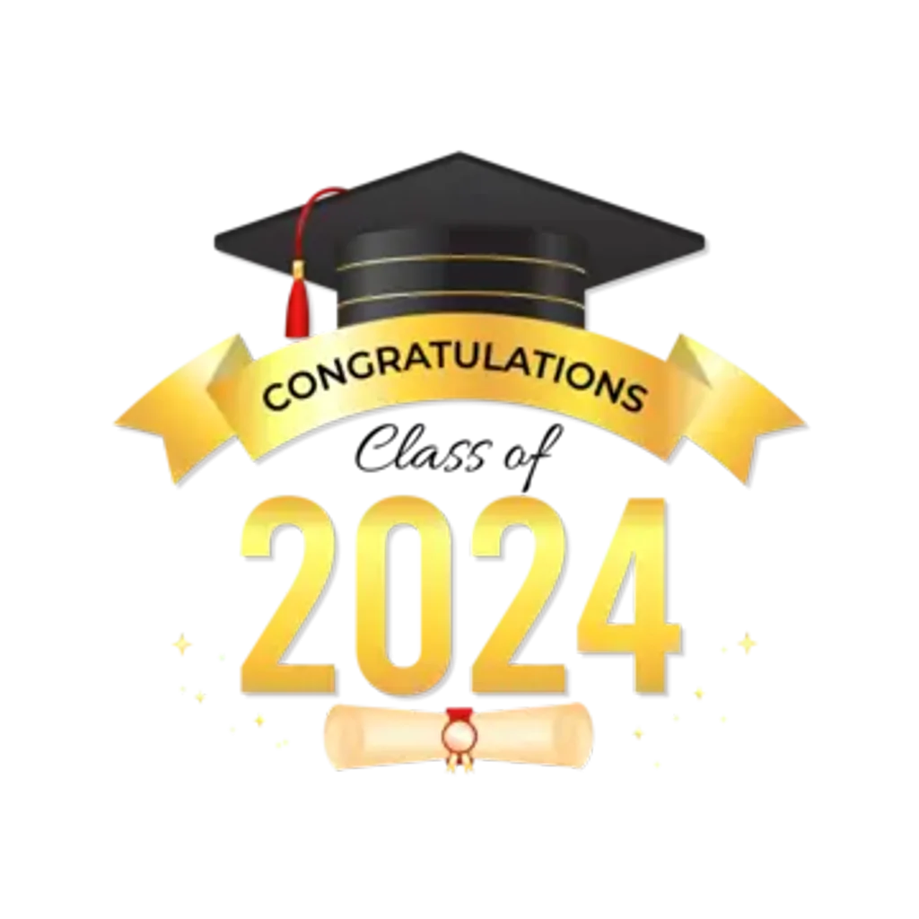 Elegant Graduation Celebration Clipart Design for Class of 2024 Academic Achievement
