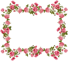 Elegant Romantic Pink Rose Floral Frame Clipart Border Design