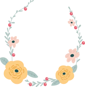 Elegant Watercolor Floral Wreath Clipart with Soft Pastel Roses and Berries