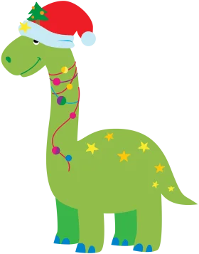 Festive Green Dinosaur Clipart Celebrating Christmas with Holiday Cheer