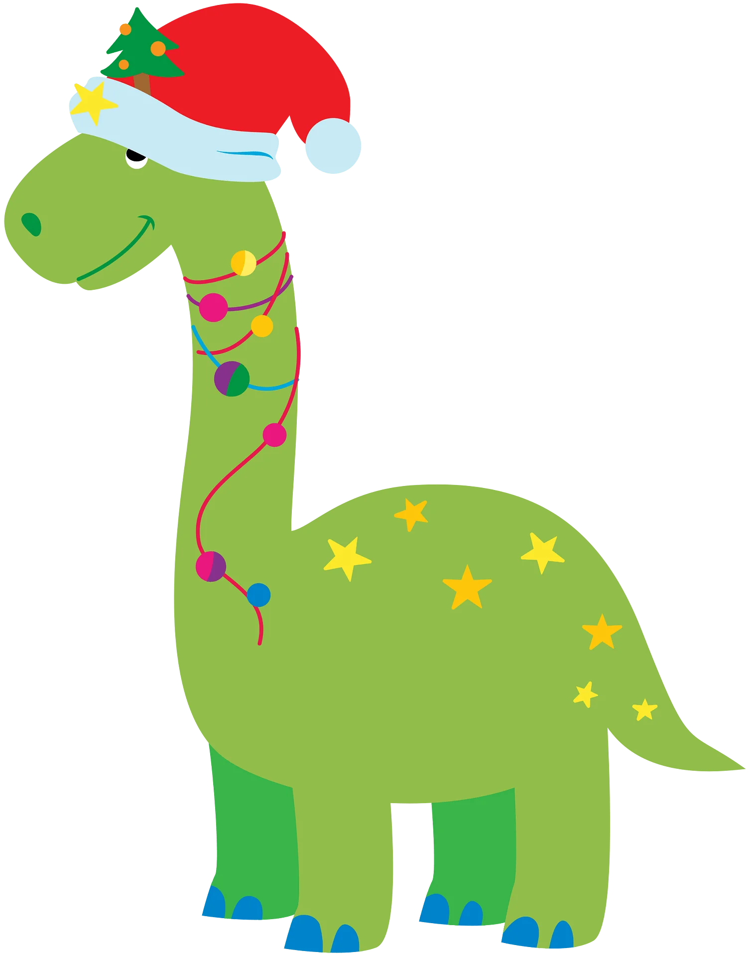 Festive Green Dinosaur Clipart Celebrating Christmas with Holiday Cheer