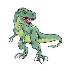 Fierce Green Tyrannosaurus Rex Standing Ready Prehistoric Creature Clipart