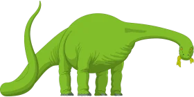 Green Brachiosaurus Long-Necked Herbivore Prehistoric Creature Clipart Illustration