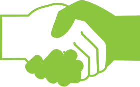 Green Minimalist Handshake Clipart Symbolizing Partnership and Agreement