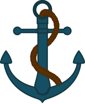 Maritime Nautical Anchor Clipart Illustration with Vintage Rope Motif