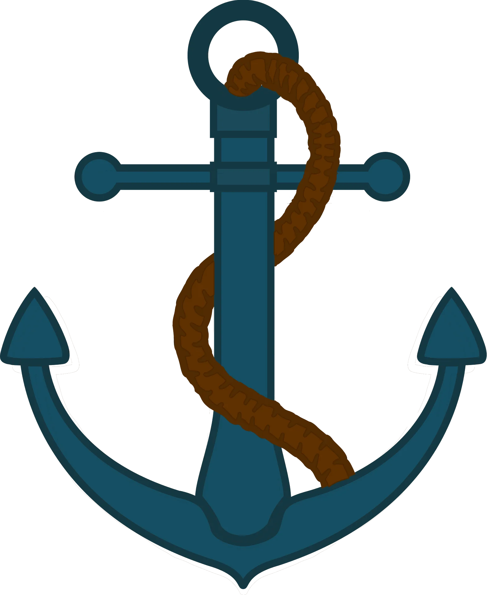 Maritime Nautical Anchor Clipart Illustration with Vintage Rope Motif