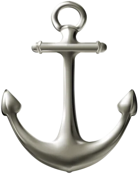 Metallic Maritime Anchor Clipart with Sleek Nautical Design and Polished Finish