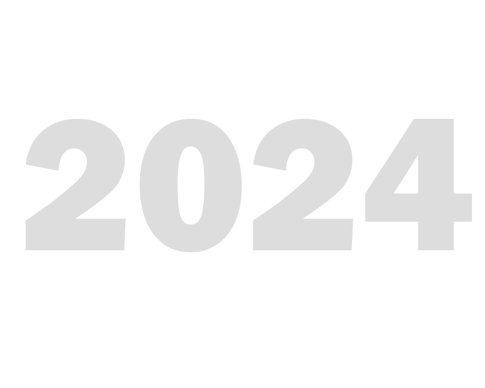 Minimalist 2024 Numeric Clipart Design with Soft Gray Gradient Typography