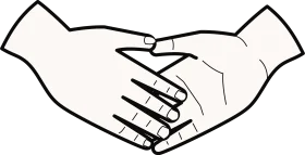Minimalist Black and White Handshake Clipart Symbolizing Unity and Agreement