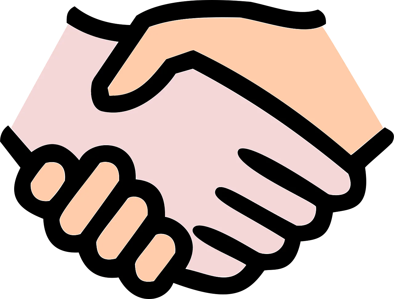 Minimalist Handshake Clipart Symbolizing Unity, Partnership, and Collaboration